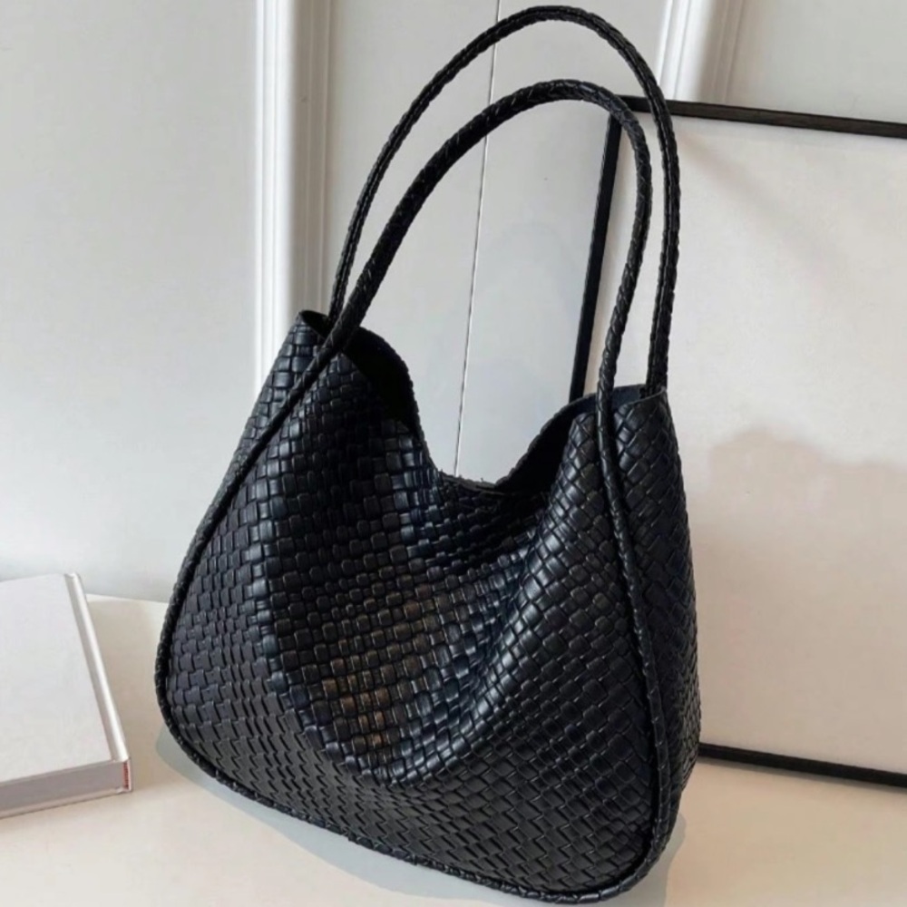 Black Woven Braid Handbag